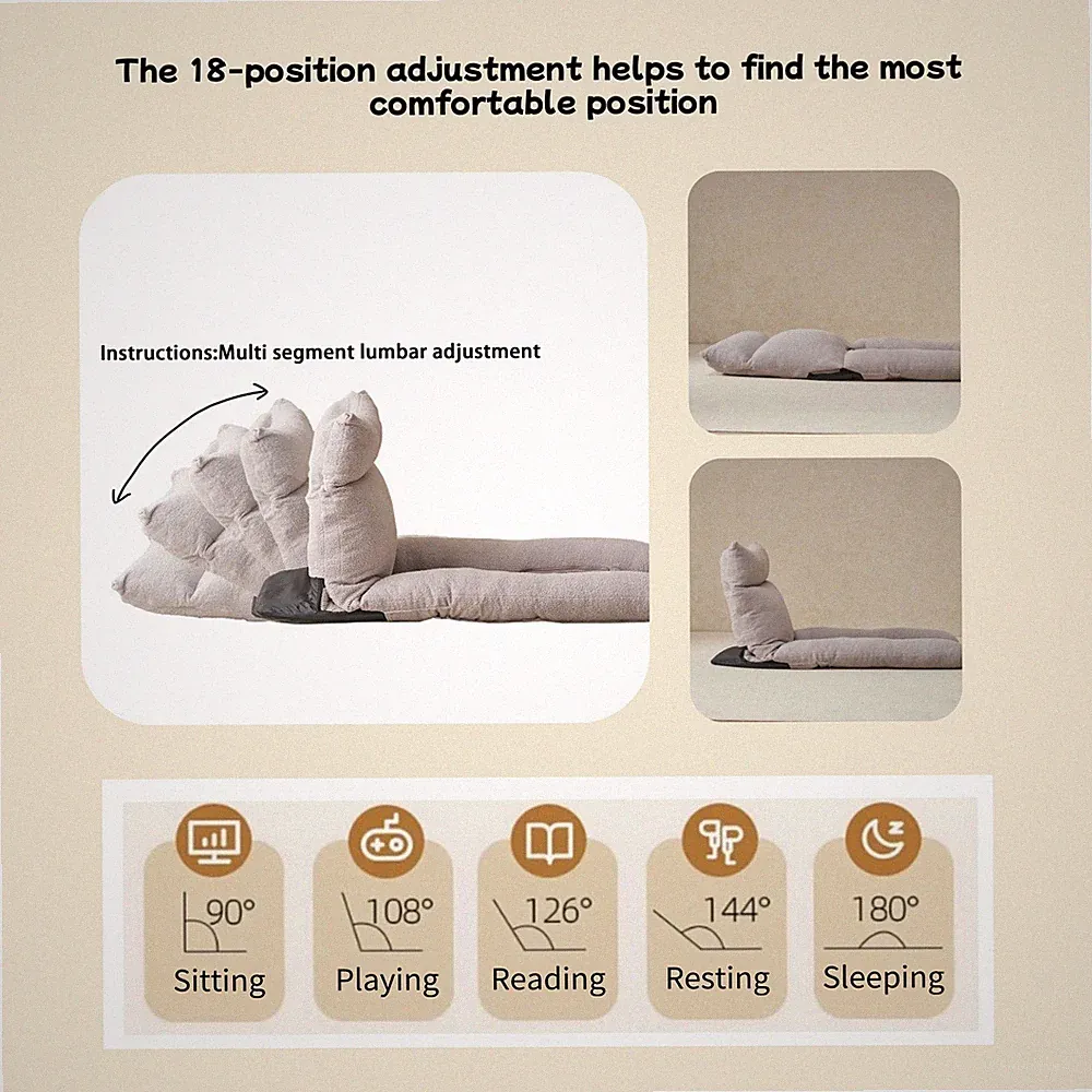 Adjustable Head And Waist,U-shaped Full-body Recliner For Sleeping,reading And P
