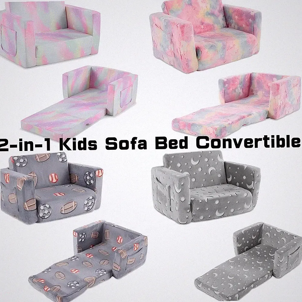 NEW Kids Sofa Bed Convertible Couch to Lounger Chair Gift for Birthday,Christmas