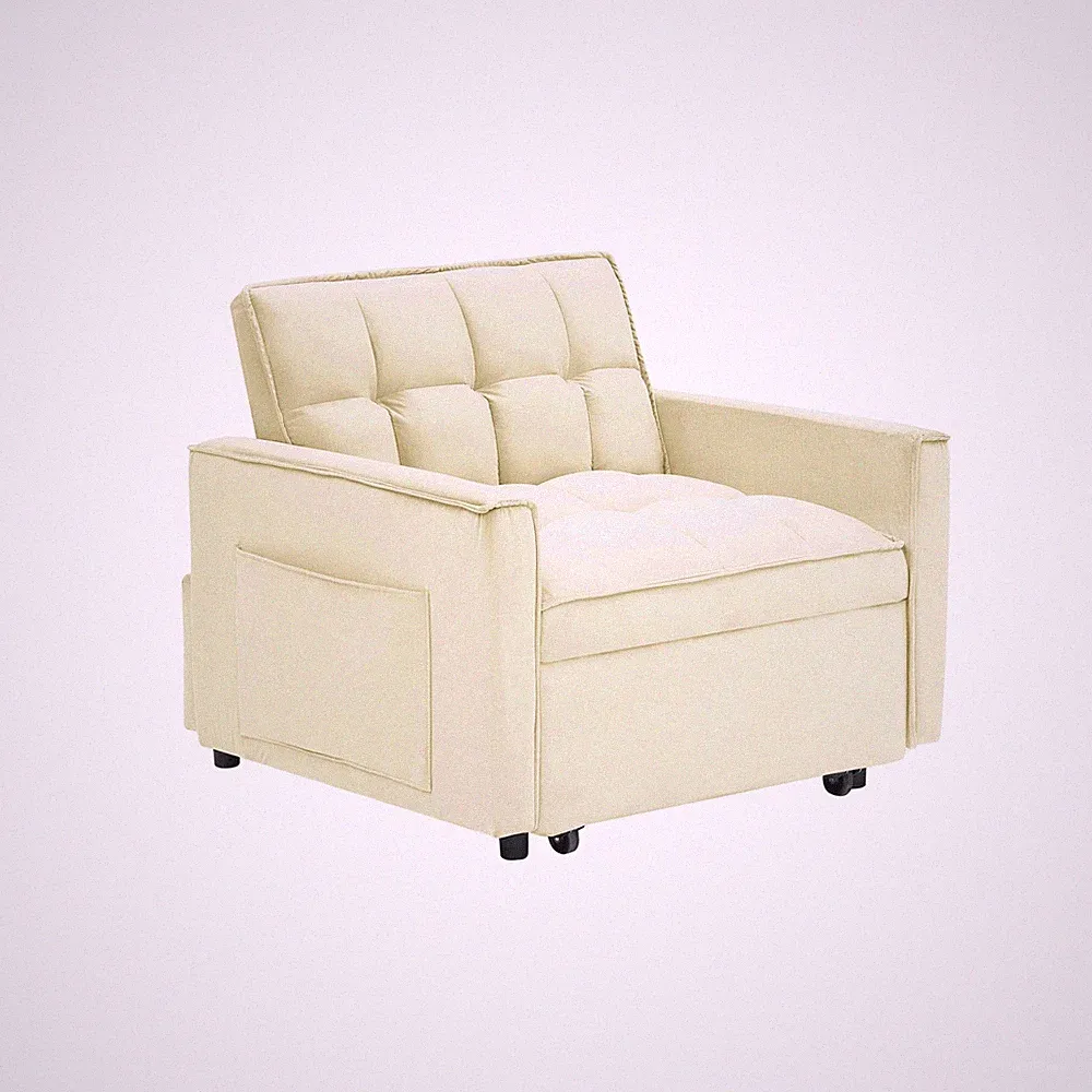 Sofa bed chair 3 in 1 convertible, recliner, single recliner, suitable for sma