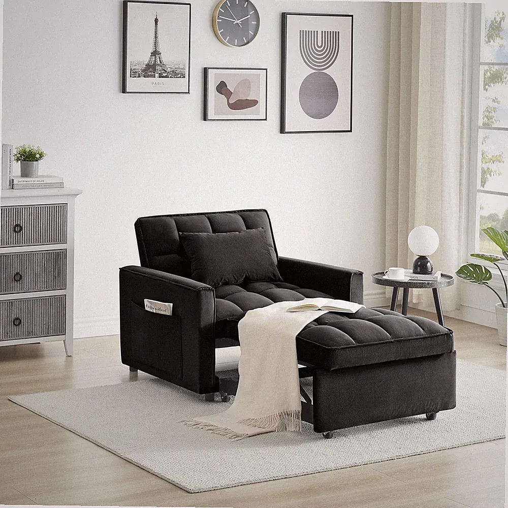 Sofa bed chair 3 in 1 convertible, recliner, single recliner, suitable for smal